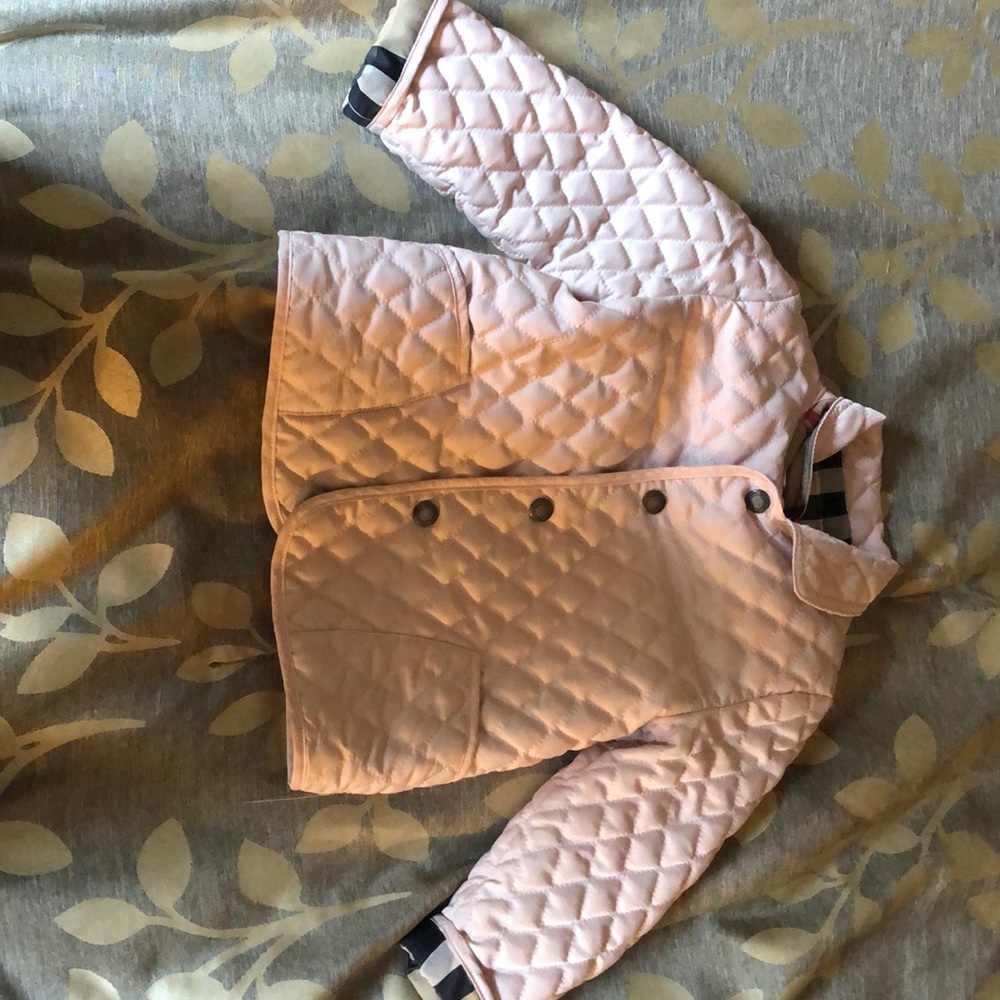 Burberry baby pink quilted jacket - 12 months
